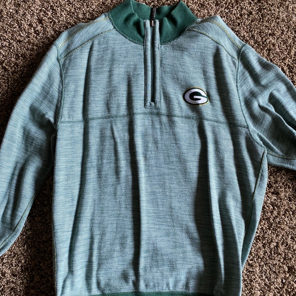 Tommy Bahama Packers Reversible 1/4 Zip Sweater